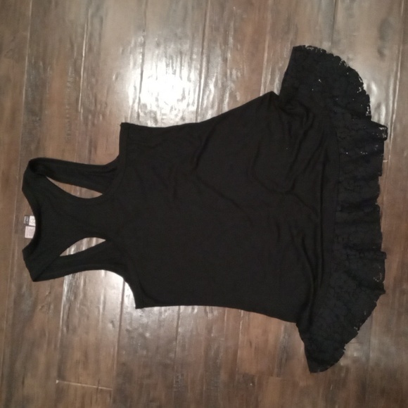 Love on a Hanger Black Button Down Lace Layered Racerback Tank  Size Small - Picture 4 of 4
